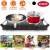 2000W Electric Dual Burner Portable Coil Heating Hot Plate with 5 Temperature Adjustments