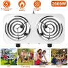 2000W Portable Electric Double Burner Hot Plate with 5 Temperature Adjustments & Non-Slip Rubber Feet, Compact