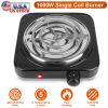 1000W Electric Single Burner Coil Heating Hot Plate Stove with Non Slip Rubber Feet,  5 Temperature Adjustments