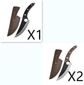 10.7 IN. Blade, hand forged, butcher knife with walnut handle (Option: 2pcsWood1pcBlack)