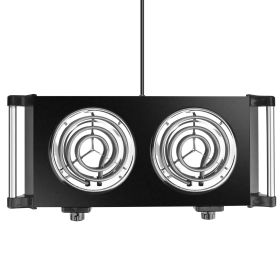2000W Electric Dual Burner Portable Coil Heating Hot Plate with 5 Temperature Adjustments (Option: Black_Double)