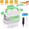 1L Travel Thermal Bento Box, Portable Food Warmer w/ 2 Removable Compartments and 1 Spoon 