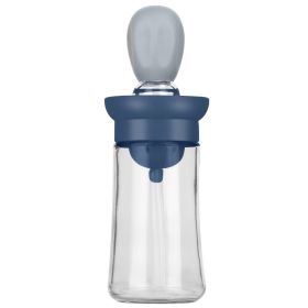 2-in-1 Oil Dispenser Bottle with Silicone Brush Dropper (Option: Blue)
