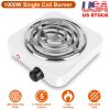 1000W Electric Single Burner Coil Heating Hot Plate Stove with Non Slip Rubber Feet,  5 Temperature Adjustments