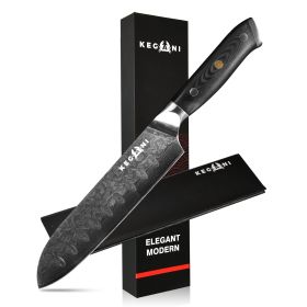 KEGANI Chef Knife, 8 Inch Damascus-Japanese VG10 Super Steel Hammered - Classic Series (Option: Santoku knife)