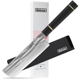 QULAJOY Japanese Gyuto Swedish Sandvik Steel Chef Knife 8 Inch - Hand Forged, Classic Octagonal Handle (Option: Nakiri)