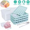132Pcs (4 Packs) Small Circle Ice Ball Mold with Lid Bin
