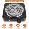 1000W Electric Single Burner Coil Heating Hot Plate Stove with Non Slip Rubber Feet,  5 Temperature Adjustments