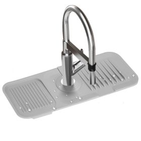 14.56 x 5.51 in  Silicone Faucet Splash Mat (Option: Grey)