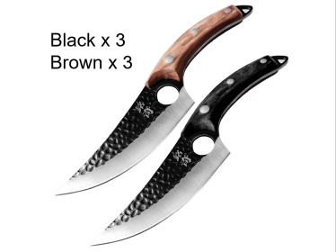 Forged Small Kitchen Boning Knife with Leather Case (Option: 6PCSET)