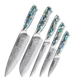 SEIDO 5 Pc Japanese Utility, Fruit, Chef, Santoku, & Boning Style Knife Set (Option: 5pcs set-Precision seido)