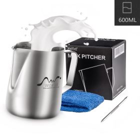 Stainless Steel Milk Frothing Jug, 600ml Milk Coffee Cappuccino Latte Art Sparkling Jug Barista Milk Jug Cups With Size Art Deco Pen And Microfibre Cl (Option: Bubble pot)