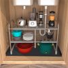 34 x 22" Silicone Under Sink Mat with Drain Hole for Cabinet - Holds Up to 3 Liquid Gallons
