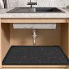 34 x 22" Silicone Under Sink Mat with Drain Hole for Cabinet - Holds Up to 3 Liquid Gallons