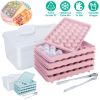 132Pcs (4 Packs) Small Circle Ice Ball Mold with Lid Bin