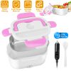 1L Travel Thermal Bento Box, Portable Food Warmer w/ 2 Removable Compartments and 1 Spoon 