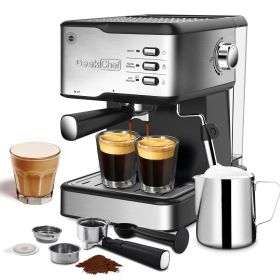 Geek Chef Espresso Machine, Espresso&Cappuccino Latte Maker 20 Bar Coffee Machine Compatible With ESE POD Capsules Filter&Milk Frother Steam Wand, 950 (Option: Default)
