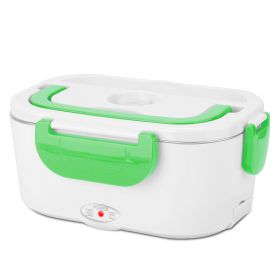 1L Travel Thermal Bento Box, Portable Food Warmer w/ 2 Removable Compartments and 1 Spoon  (Option: HG_FoodHeater(Green)_GPCT2687)