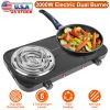 2000W Portable Electric Double Burner Hot Plate with 5 Temperature Adjustments & Non-Slip Rubber Feet, Compact