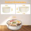 2 Pcs Portable Serving Tray with Lid and Handle - 360° Rotatable with 6 Dividers, Clear