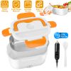 1L Travel Thermal Bento Box, Portable Food Warmer w/ 2 Removable Compartments and 1 Spoon 