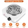 1000W Electric Single Burner Coil Heating Hot Plate Stove with Non Slip Rubber Feet,  5 Temperature Adjustments