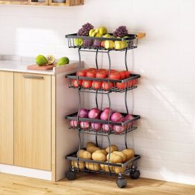 4-layer Kitchen Slim Fruit Basket (Option: 4layer)