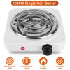 1000W Electric Single Burner Coil Heating Hot Plate Stove with Non Slip Rubber Feet,  5 Temperature Adjustments