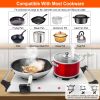 2000W Electric Coil Heating Dual Burner Hot Plate with 5 Temperature Adjustments & Portable Handles, Compact