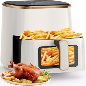 Air Fryer, 5.3Qt With Observation Window, 7 Custom Presets, Intelligent Digital Touch Screen, Non Stick Pan And Dishwasher Safety Basket FBA Warehouse (Color: White)