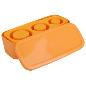 Fit For 20OZ/30OZ/40OZ Stanley Cup Ice Cube Mold Tray With Lid And Bin - Easy Release, Silicone, Hollow Cylinder (Option: Orange)