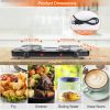 2000W Portable Electric Double Burner Hot Plate with 5 Temperature Adjustments & Non-Slip Rubber Feet, Compact