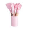 11pcs Wooden Handle Silicone Utensil Set
