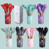 11pcs Wooden Handle Silicone Utensil Set