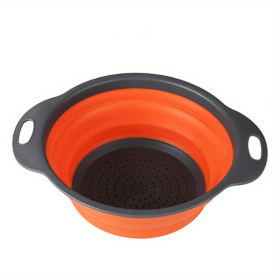 Silicone Collapsible Strainer (Color: Orange2, size: small)