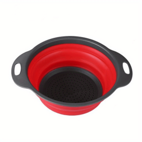 Silicone Collapsible Strainer (Color: Red2, size: small)