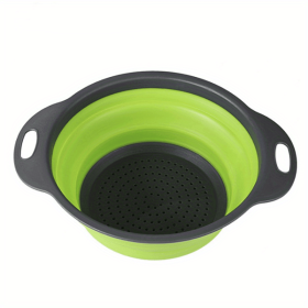 Silicone Collapsible Strainer (Color: Green2, size: small)