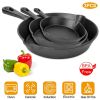 NewHome 3 Piece Pre-Seasoned Non-Stick Cast Iron Skillet Set