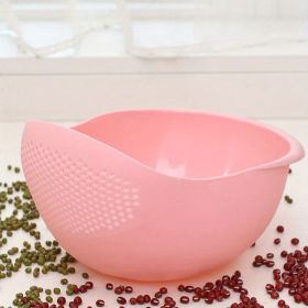 Multi-Functional Kitchen Washing Basket (Color: Pink)