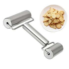 Stainless Steel 360 Degree Rolling Baker Roller (Color: Silver-doublehead)