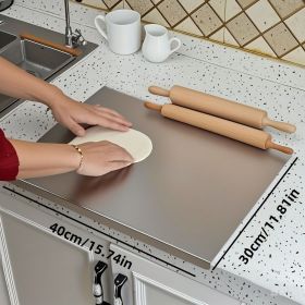 Stainless Steel Cutting Board with Lip for Countertop (size: 30CM*40CM)