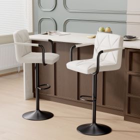 Height-Adjustable Bar Counter Chair (Color: White)