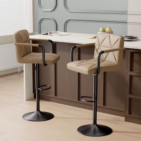 Height-Adjustable Bar Counter Chair (Color: Khaki)