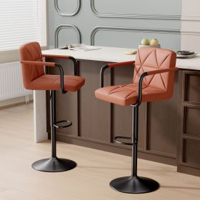 Height-Adjustable Bar Counter Chair (Color: Ochre)