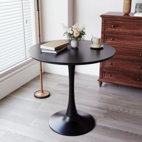 Tulip Table Kitchen Dining Table - 31.5" White Round Dining Table, Seats 2-4 People (Color: Black)