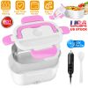 1L Travel Thermal Bento Box, Portable Food Warmer w/ 2 Removable Compartments and 1 Spoon 