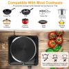 1500W Portable Electric Single Burner Hot Plate with 5 Temperature Adjustments & Non Slip Rubber Feet