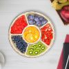 2 Pcs Portable Serving Tray with Lid and Handle - 360° Rotatable with 6 Dividers, Clear