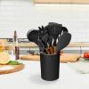 11Pcs Silicone Cooking Utensil Set With Wooden Handles