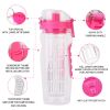32OZ Fruit Infuser Sport Water Bottle w/ Flip Top Lid; Anti-Slip Grips